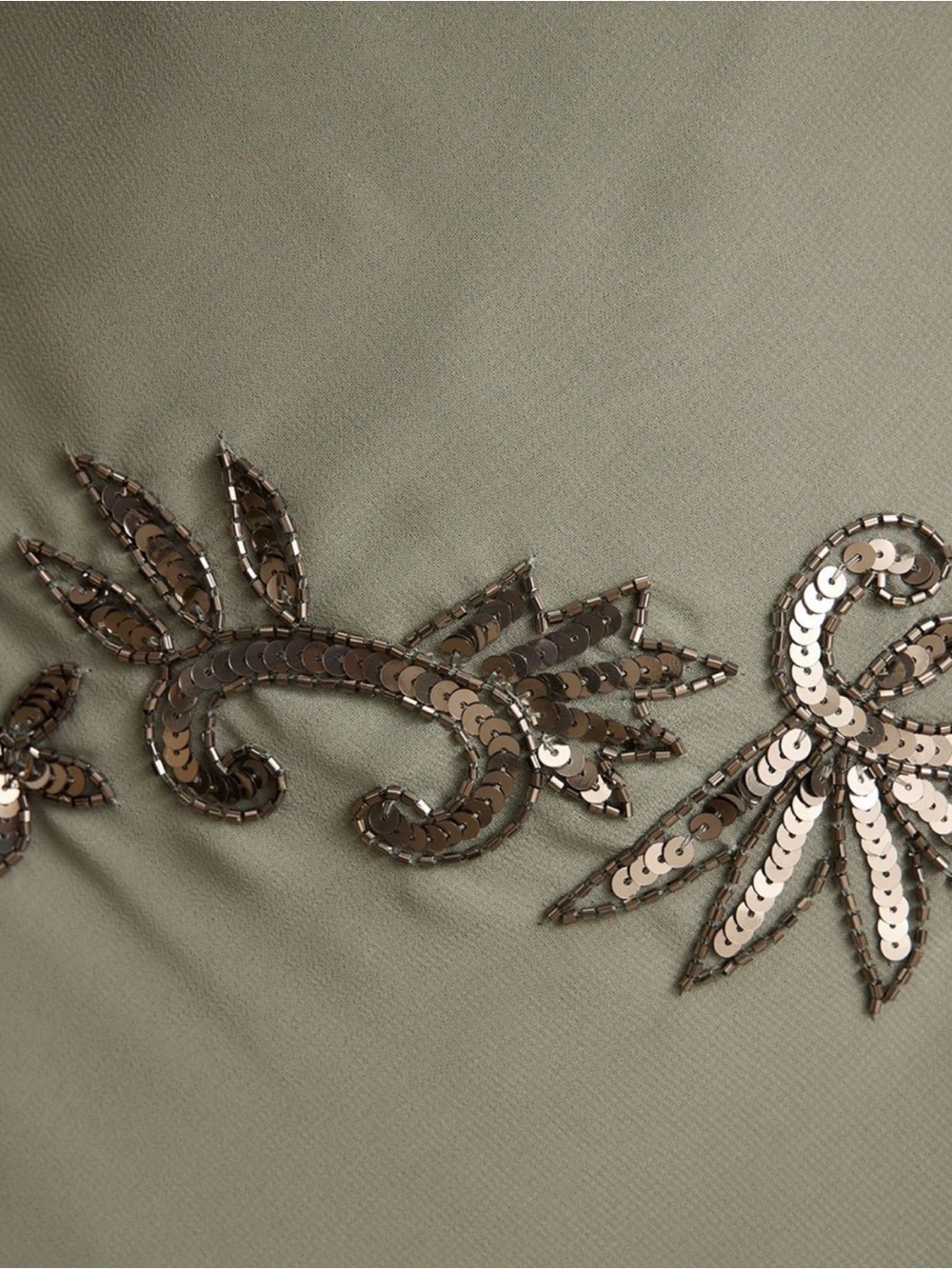 12th Tribe Sage Green Embellished Slip Dress - Picture 3 of 5